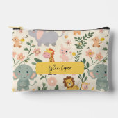 おもしろいよくはしゃぐ&ジャングル動物新学期キッズ アクセサリーポーチ (正面)