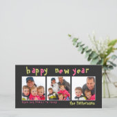 おもしろいよくはしゃぐ&ハッピーニューイヤー3枚フォトカード シーズンカード (スタンド正面)