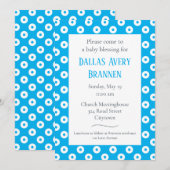 おもしろいよくはしゃぐ&ブルーポルカドットベビー賛美ズ 招待状 (正面/裏面)