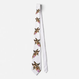 おもしろいよくはしゃぐGiraffe Neck Tie - Happy ネクタイ