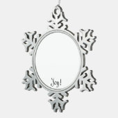 おもしろいをカスタマイズ及び作成するユニークなクリスマスのギフト スノーフレークピューターオーナメント (右)