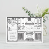 おもしろいをストックするキッチンシャワー招待状 招待状 (スタンド正面)