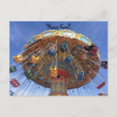 おもしろいをヴィンテージ回転木馬はがきに配置 ポストカード (正面)