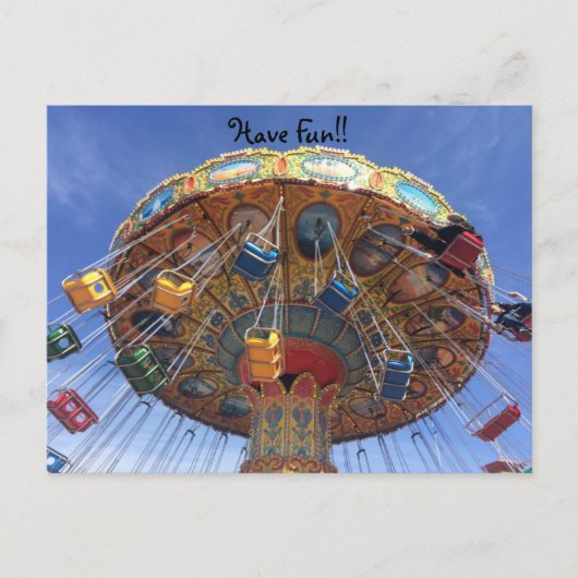 おもしろいをヴィンテージ回転木馬はがきに配置 ポストカード (正面)