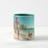 おもしろいを一緒にビーチする マグカップ (中央)