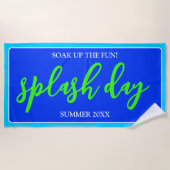 おもしろいを吸収する | 夏のスプラッシュ日 | ウルトラマリン ビーチタオル (正面)