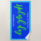 おもしろいを吸収する | 夏のスプラッシュ日 | ウルトラマリン ビーチタオル (正面)