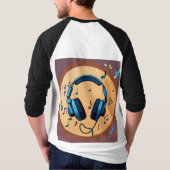 おもしろいを愛するかわいい怪獣のキャラクター Tシャツ (裏面)