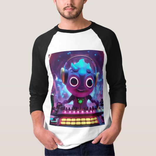 おもしろいを愛するかわいい怪獣のキャラクター Tシャツ (正面)