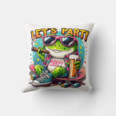 おもしろいを愛するカエルのスケートボーダー祝ー クッション (裏面)