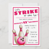 おもしろいを打ち上げよう!ボーリング誕生会 招待状 (正面)