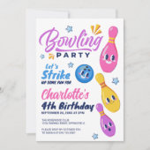 おもしろいを打ち上げよう!ボーリング誕生会 招待状 (正面)