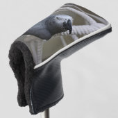 おもしろいを持つコンゴのアフリカの灰色のオウム ゴルフヘッドカバー (3/4 正面)