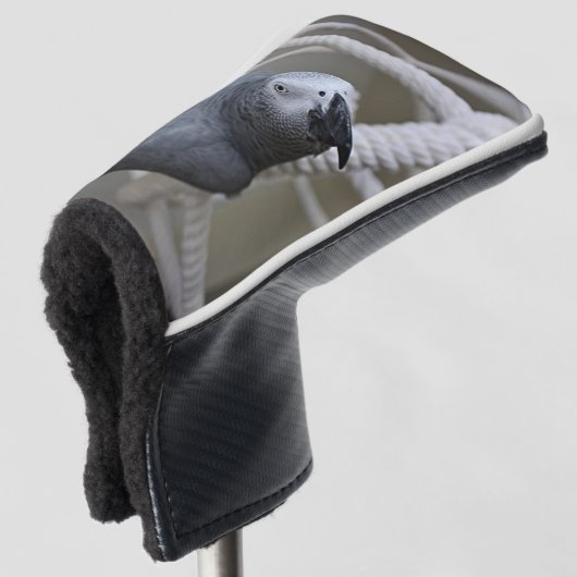 おもしろいを持つコンゴのアフリカの灰色のオウム ゴルフヘッドカバー (3/4 正面)