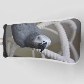 おもしろいを持つコンゴのアフリカの灰色のオウム ゴルフヘッドカバー (正面)