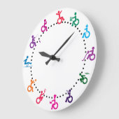 おもしろいを持つステックマン! ラージ壁時計 (傾斜)