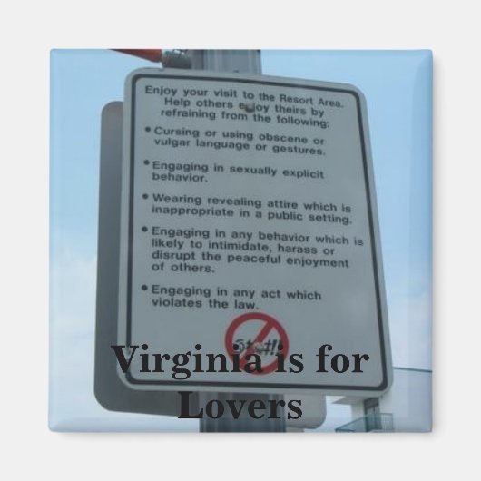 おもしろいを持つ、バージニア州は恋人のための マグネット (正面)
