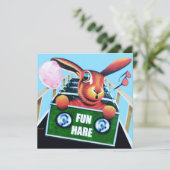 おもしろいを有するジェットコースターの野生のウサギ カード (スタンド正面)