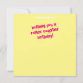 おもしろいを有するジェットコースターの野生のウサギ カード (裏面)