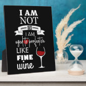 おもしろいを熟成した完璧なワイン引用文 フォトプラーク (側面)