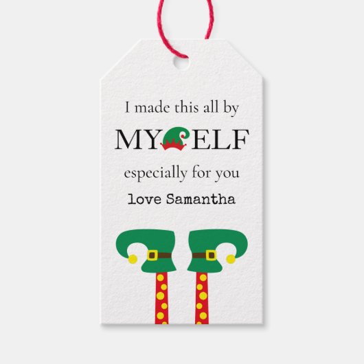 おもしろいを自分の小妖精や小人名で ギフトタグ (正面)