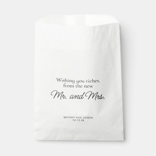 おもしろいを願うWishing You Riches白黒結婚's フェイバーバッグ (正面)