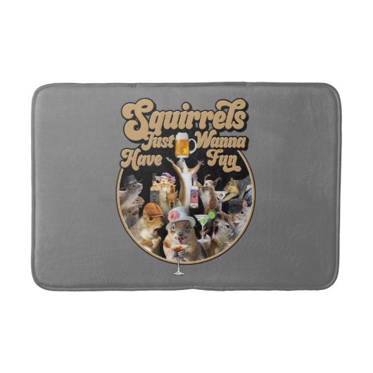 おもしろいを食べたいリス バスマット (正面)