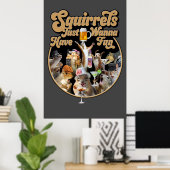 おもしろいを食べたいリス ポスター (ホームオフィス)