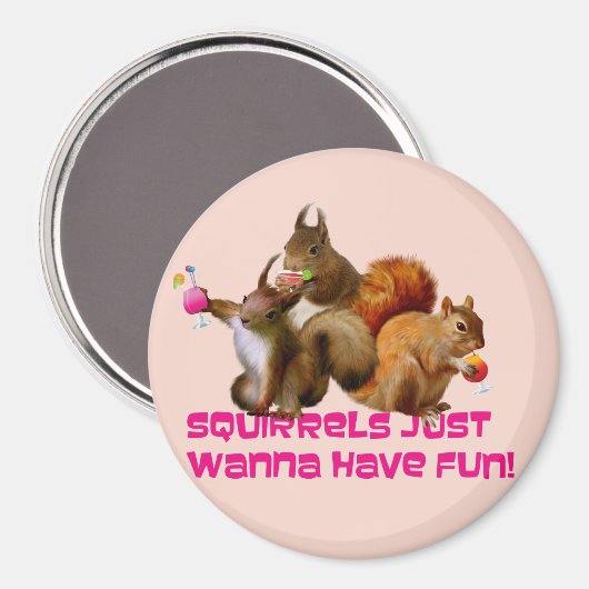 おもしろいを食べたいリス マグネット (正面/裏面)