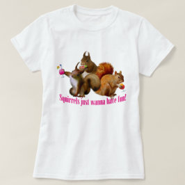 おもしろいを食べたいリス Tシャツ