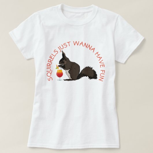 おもしろいを食べたいリス Tシャツ (デザイン正面)
