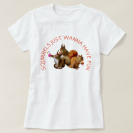 おもしろいを食べたいリス Tシャツ