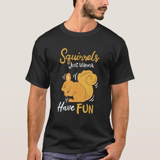 おもしろいを食べたいリス Tシャツ (正面)