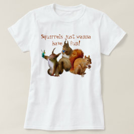 おもしろいを食べたいリス Tシャツ
