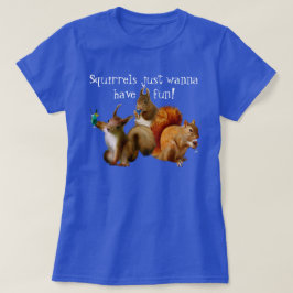 おもしろいを食べたいリス Tシャツ