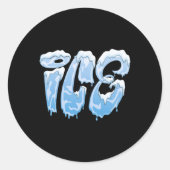 おもしろいアイスと火装束のハロウィーン家族マッチング ラウンドシール (正面)