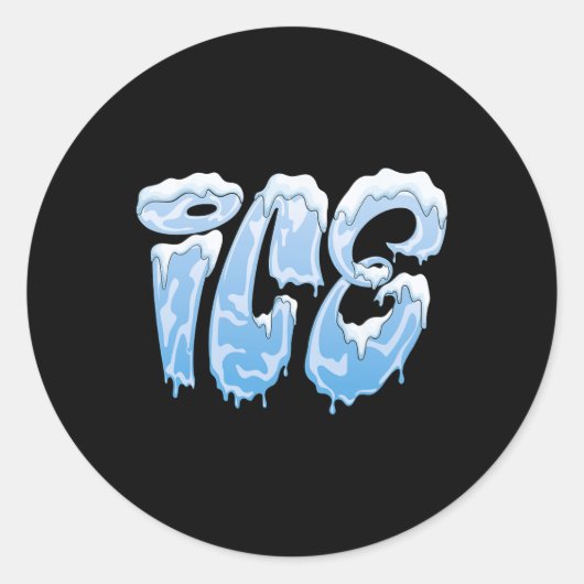 おもしろいアイスと火装束のハロウィーン家族マッチング ラウンドシール (正面)