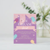 おもしろいアイスクリームコーンソーシャルフライヤー招待状 ポストカード (スタンド正面)