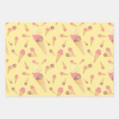 おもしろいアイスクリームコーン夏の食べカラフル物 ラッピングペーパーシート (正面3)