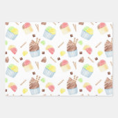 おもしろいアイスクリームコーン夏の食べカラフル物 ラッピングペーパーシート (正面)