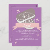 おもしろいアイスクリームソーシャルフライヤー招待状紫 ポストカード (正面/裏面)