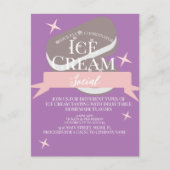 おもしろいアイスクリームソーシャルフライヤー招待状紫 ポストカード (正面)