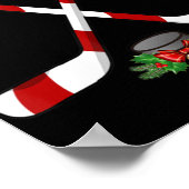 おもしろいアイスホッケークリスマスキャンディスティックギフトキッズ ポスター (角)