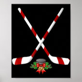 おもしろいアイスホッケークリスマスキャンディスティックギフトキッズ ポスター (正面)