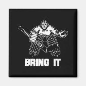 おもしろいアイスホッケープレイヤーギフトゴアリーアパレルグラフィック マグネット (正面)