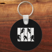 おもしろいアイスホッケー男性へアート女子アイスホッケー選手 キーホルダー (正面)