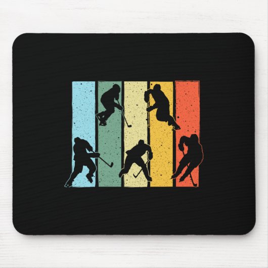 おもしろいアイスホッケー男性へアート女子アイスホッケー選手 マウスパッド (正面)