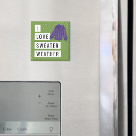 おもしろいアイラブセーターウェザーホワイト水玉模様グリーン マグネット