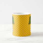 おもしろいアイラブセーターウェザーホワイト水玉模様金ゴールド コーヒーマグカップ (中央)