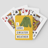 おもしろいアイラブセーターウェザーホワイト水玉模様金ゴールド トランプ (裏面)